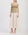 En Saison Women's Arden Mixed Media Strapless Sleeveless Dress In Brown