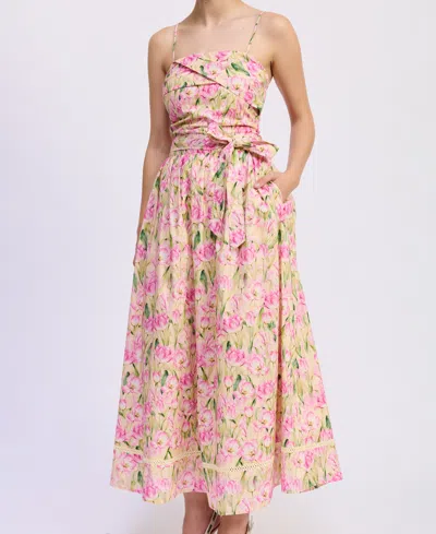 En Saison Women's Arya Straight Neck Maxi Dress In Multi