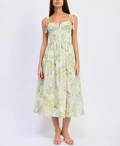 En Saison Women's Blair Printed Sleeveless Midi Dress In Green