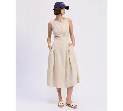 En Saison Women's Blakely Sleeveless Boat Neck Midi Dress In Gold