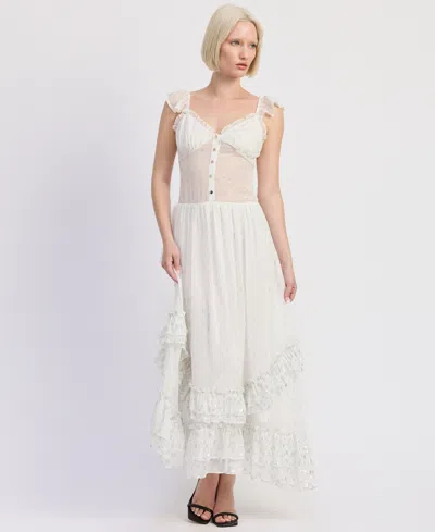 En Saison Women's Camile Tiered Sleeveless Maxi Dress In Silver