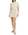 En Saison Cordelia Cotton Eyelet Short Sleeve Mini Shirtdress In Natural