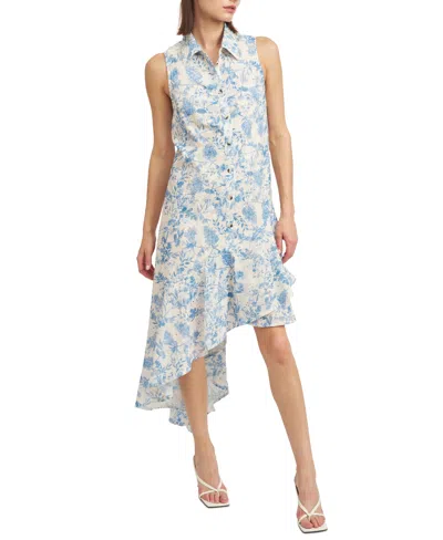 En Saison Davina Asymmetric Dress In Blue
