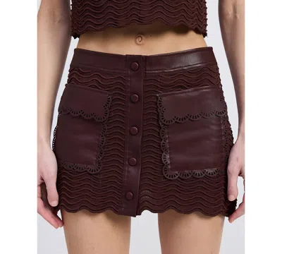En Saison Delphine Skirt In Plum Brown In Multi