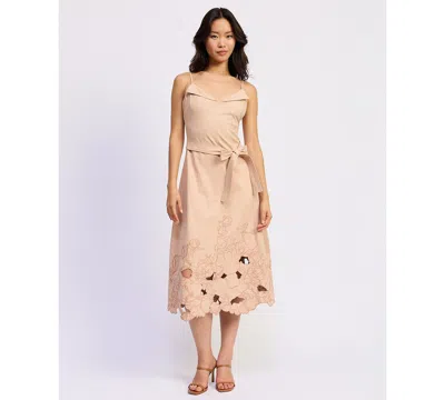 En Saison Women's Donna V-neck Midi Dress In Neutral