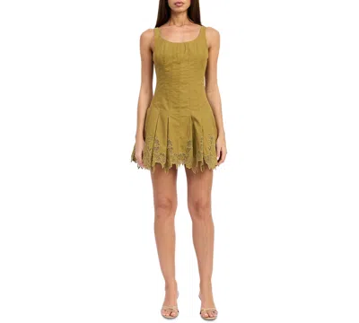 En Saison Women's Elin Embroidered Sleeveless Mini Dress In Green