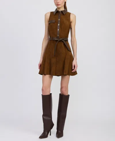 En Saison Women's Eloise Sleeveless A-line Mini Dress In Brown