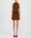En Saison Elosie High-neck Tank Top In Brown