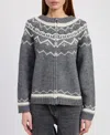 En Saison Esther Patterned Knit Jacket In Gray