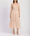 En Saison Geraldine Smocked Tie Strap Maxi Dress In Pink