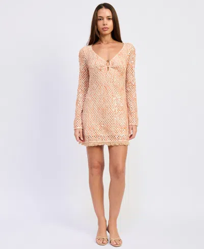 En Saison Gigi Mini Dress Peach In Orange