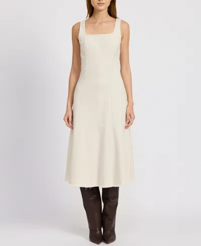 En Saison Women's Gwendolyn Denim Midi Dress In Off White