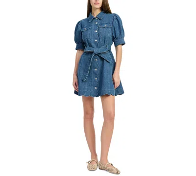 En Saison Women's Heidi Collared Denim Mini Dress In Blue