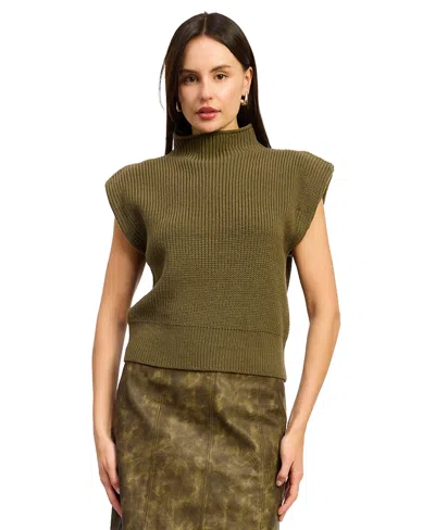 En Saison Women's Karalie Mock-neck Knit Sweater In Green