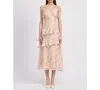 En Saison Women's Kimberly Ruffle Midi Dress In Cantaloupe Multi
