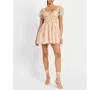 En Saison Kimberly Mini Dress In Cantaloupe Multi In Cantaloupe Multi