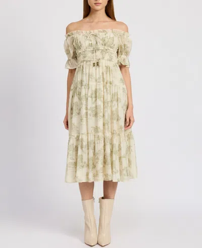 EN SAISON WOMEN'S LEIGHTON OFF-THE-SHOULDER MIDI DRESS