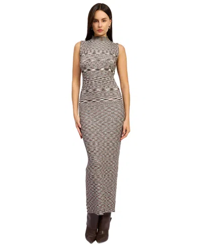 En Saison Women's Lila Sleeveless Mock Neck Maxi Dress In Gray