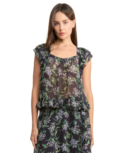 En Saison Women's Lindsey Square Neck Top In Blue