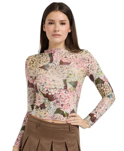 En Saison Women's Long-sleeve Mock Neck Top In Multi