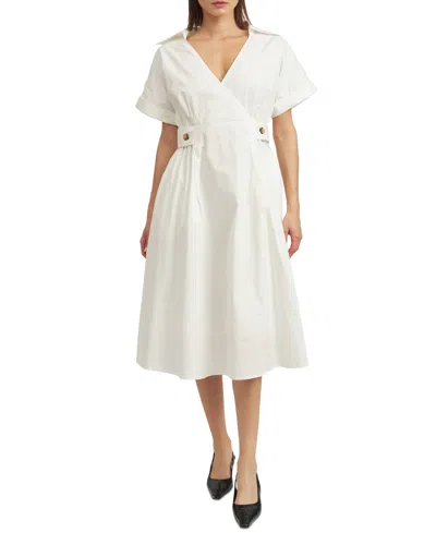 En Saison Women's Lorena Short-sleeve Midi Dress In Off White