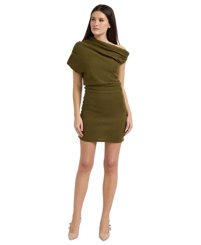 En Saison Women's Margot Asymmetrical Pull-on Sweater Dress In Green