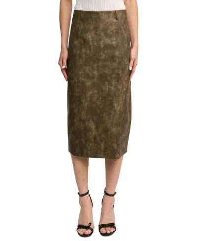 En Saison Women's Margot Zippered Midi Skirt In Green