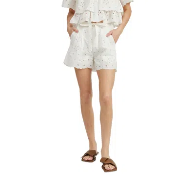 En Saison Women's Marina Cotton Eyelet Shorts In White