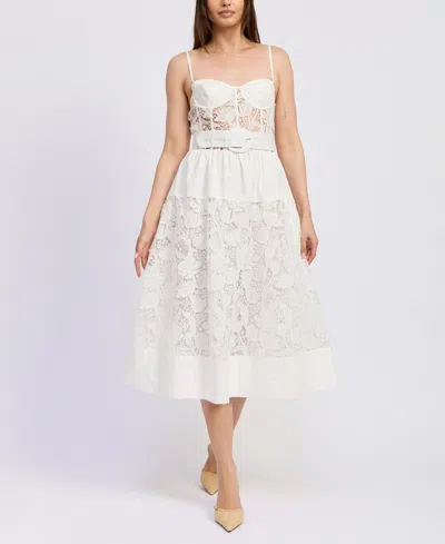 En Saison Women's Marisol Cotton Eyelet Midi Dress