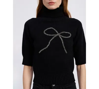EN SAISON WOMEN'S MERRILL BOW SHORT SLEEVES SWEATER