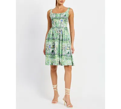 En Saison Women's Molly Corset-bodice Flared Dress In Green Violet