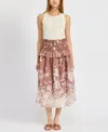 En Saison Women's Monet Printed Pull-on Midi Skirt In Ginger Off White