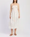 En Saison Nellie Embroidered Tiered Cotton Poplin Sundress In White