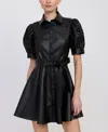 En Saison Nelly Mini Shirt Dress In Black In Black