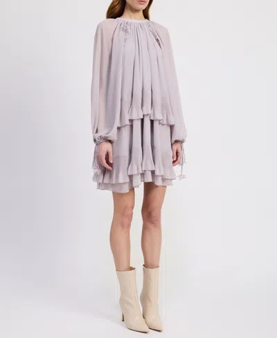 En Saison Women's Nicollette Ruffle Tiered Mini Dress In Gray
