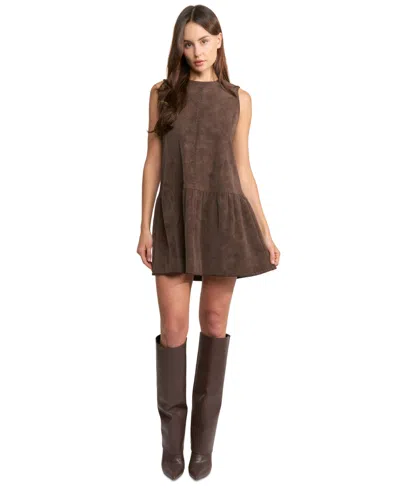 En Saison Women's Pauline Sleeveless Round Neck Mini Dress In Brown