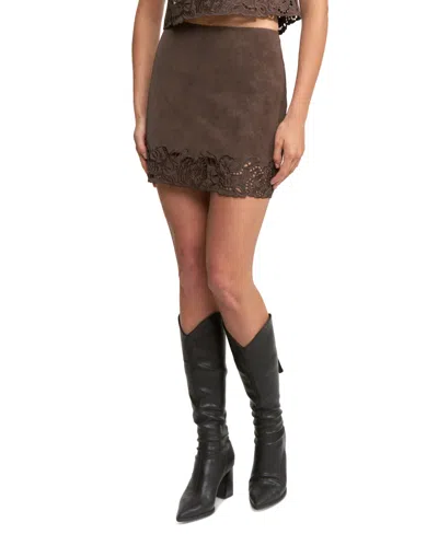 En Saison Women's Pauline Zipper Back Mini Skirt In Brown