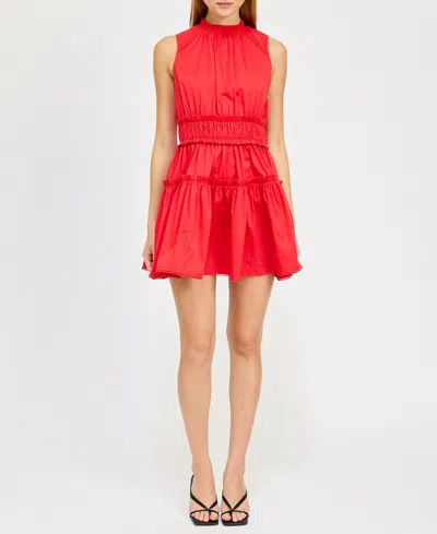 En Saison Women's Payton Bow-back Mini Dress In Red