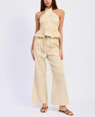En Saison Women's Pull-on Self-tie Waist Pants In Neutral