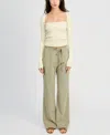 En Saison Women's Roan Belted Pants In Lichen