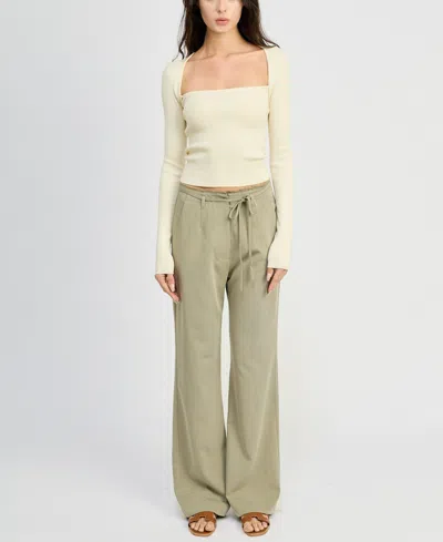 En Saison Women's Roan Belted Pants In Lichen