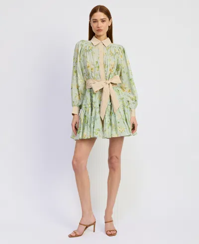 En Saison Women's Rylee Collared Mini Dress In Green