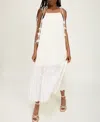 En Saison Sadie Floral Embroidery Midi Dress In Ivory