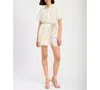 En Saison Taylorann Puff Sleeve Minidress In Ivory Violet Orange
