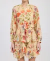 En Saison Yasmeen Mini Dress In Natural Floral In Multi