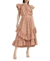 En Saison Juni Midi Skirt In Rust Cream