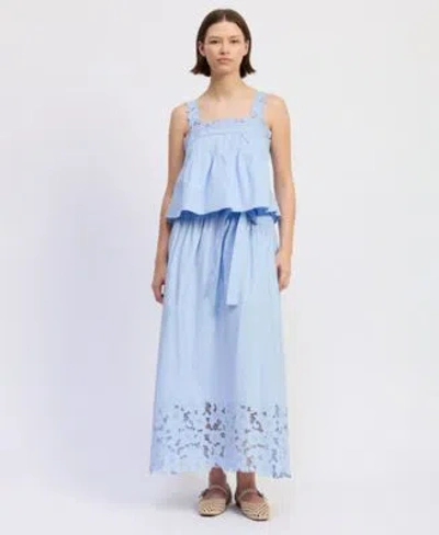 En Saison Womens Lucy Square Neck Top Maxi Skirt In Blue