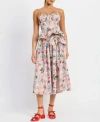 En Saison Womens Nayeli Printed Peplum Top Nayeli Printed Midi Skirt