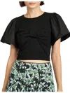 En Saison Womens Twist Front Short Cropped In Black
