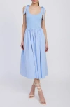 En Saison Wren Mixed Media Midi Sundress In Blue